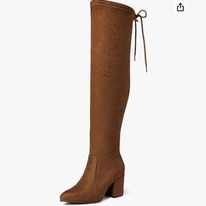 DREAM PAIRS Women’s Thigh High Boots Over the knee Stretch Block Heel